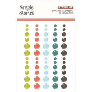 Scrapbooking  Simple Vintage Lakeside Enamel Dots 60pk Embellishments