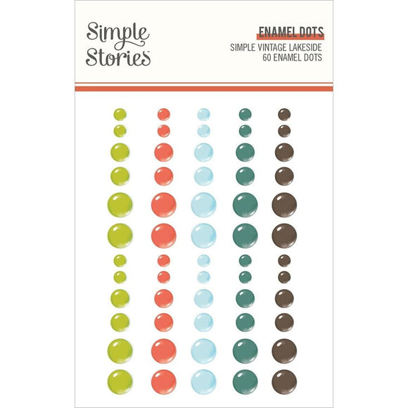 Scrapbooking  Simple Vintage Lakeside Enamel Dots 60pk Embellishments