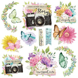Scrapbooking  Simple Vintage Life In Bloom Chipboard Clusters 13pk Embellishments