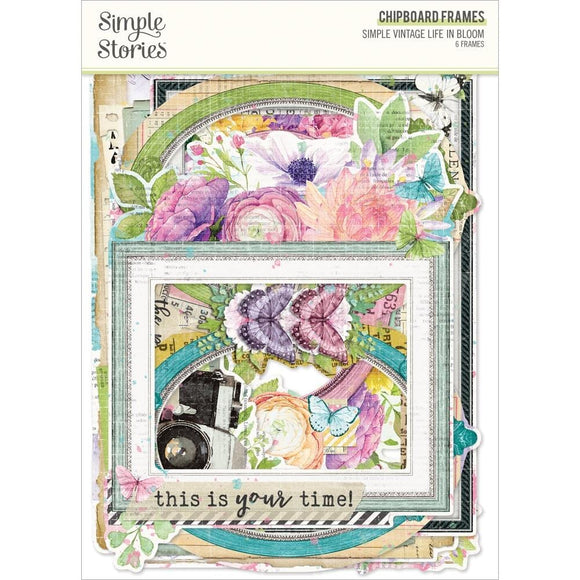 Scrapbooking  Simple Vintage Life In Bloom Chipboard Frames 6pk Embellishments