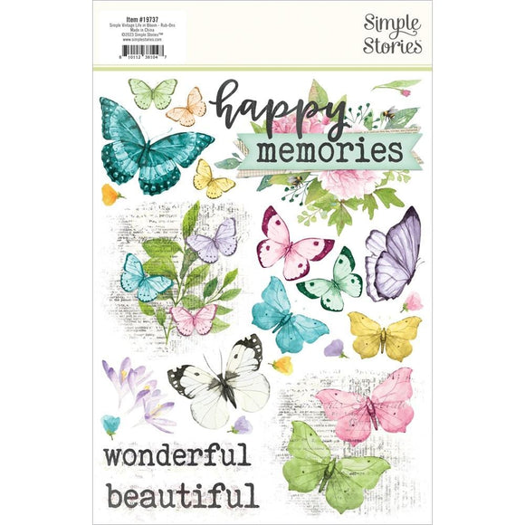 Scrapbooking  Simple Vintage Life In Bloom Rub-Ons 2x (6x8 transfer sheets) Embellishments