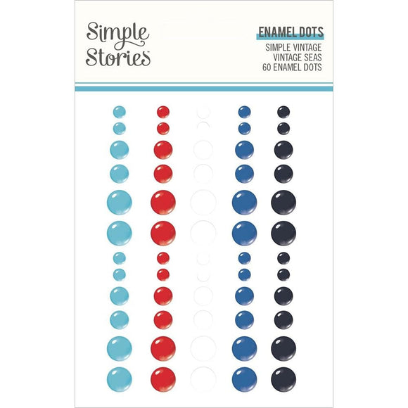 Scrapbooking  Simple Vintage Vintage Seas Enamel Dots Embellishments 60/Pk Embellishments