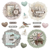 Scrapbooking  Simple Vintage Winter Woods Chipboard Clusters 15pk Embellishments