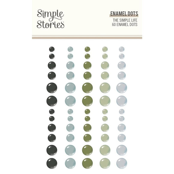 Scrapbooking  The Simple Life Enamel Dots Embellishments 60/Pkg Embellishments