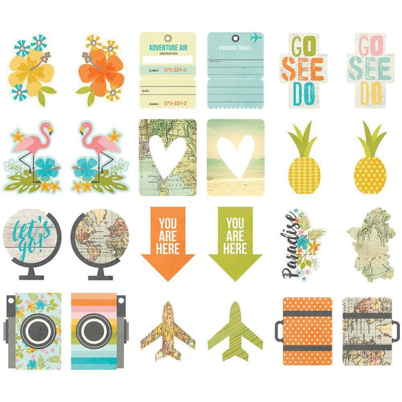 Scrapbooking  You Are Here Pocket Pieces 12pk Embellishments