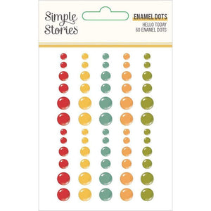 Scrapbooking  Hello Today Enamel Dots Embellishments 60/Pkg enamel dots
