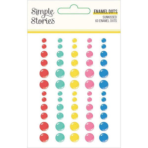 Scrapbooking  Sunkissed Enamel Dots Embellishments 60/Pkg enamel dots