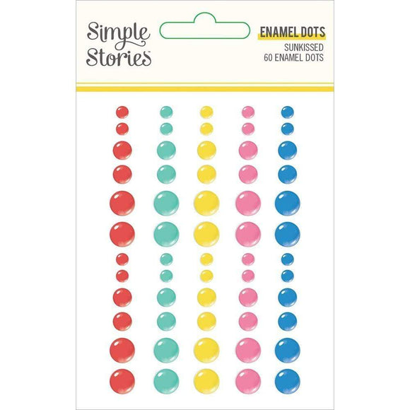 Scrapbooking  Sunkissed Enamel Dots Embellishments 60/Pkg enamel dots