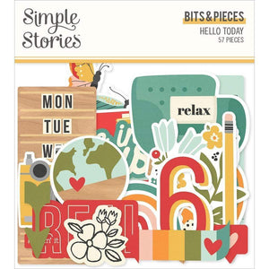 Scrapbooking  Hello Today Bits & Pieces Die-Cuts 57/Pkg enamel dots
