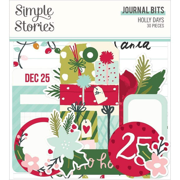 Scrapbooking  Holly Days Bits & Pieces Die-Cuts 30/Pkg Journal ephemera