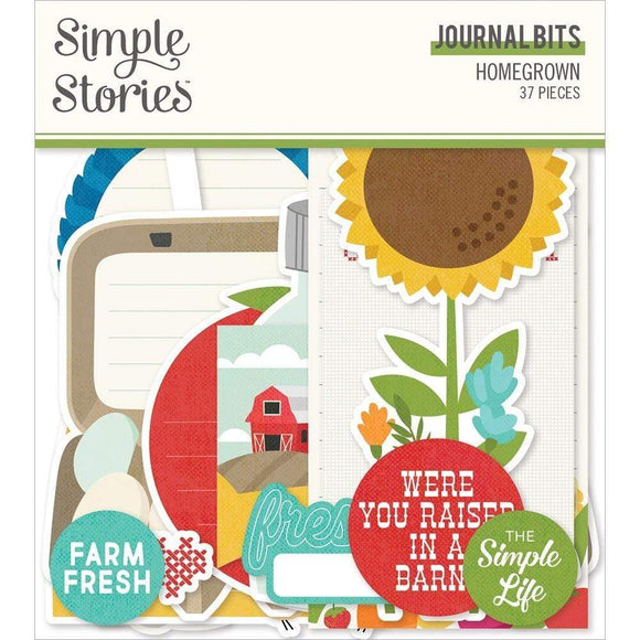 Scrapbooking  Homegrown Bits & Pieces Die-Cuts 37/Pkg Journal Ephemera