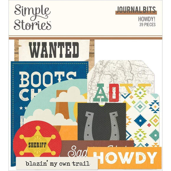 Scrapbooking  Howdy! Bits & Pieces Die-Cuts 39/Pkg Journal Ephemera