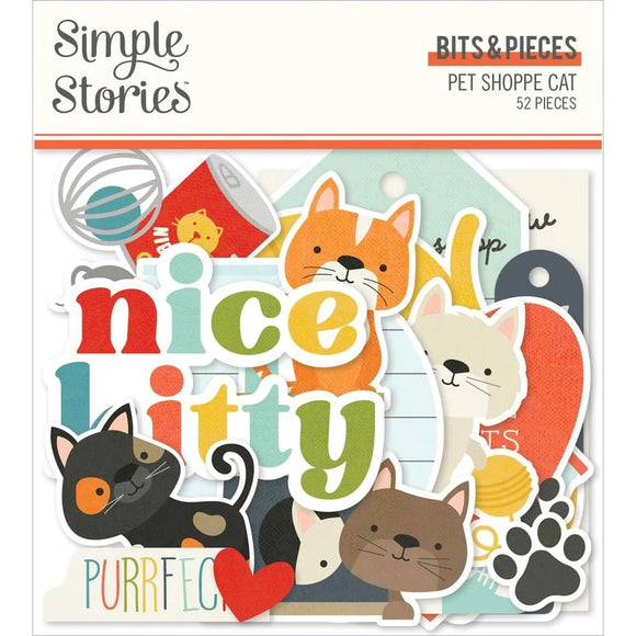 Scrapbooking  Pet Shoppe Cat Bits & Pieces Die-Cuts 52/Pkg Ephemera