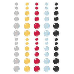Scrapbooking  Say Cheese Main Street Enamel Dots Embellishments 60/Pkg Ephemera