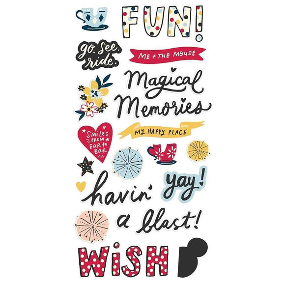 Scrapbooking  Say Cheese Main Street Foam Stickers 66/Pkg Ephemera