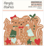 Scrapbooking  Simple Stories Baking Spirits Bright Bits & Pieces Die-Cuts 42/Pkg Gingerbread Ephemera