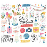 Scrapbooking  Simple Stories Celebrate! Bits & Pieces Die-Cuts 47/Pkg Ephemera