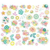 Scrapbooking  Simple Stories Flea Market Bits & Pieces Die-Cuts 48/Pkg Floral ephemera