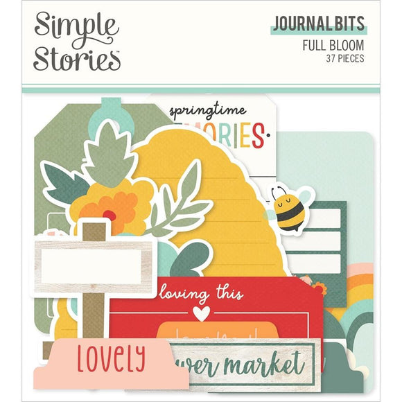 Scrapbooking  Simple Stories Full Bloom Bits & Pieces Die-Cuts 37/Pkg Journal Ephemera