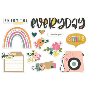 Scrapbooking  Simple Stories Good Stuff Pages Page Pieces Enjoy The Everyday 13pk ephemera