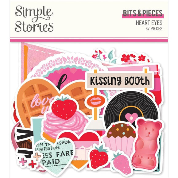 Scrapbooking  Simple Stories Heart Eyes Bits & Pieces Die-Cuts 67/Pkg Ephemera