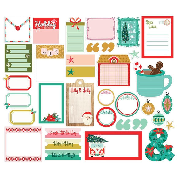 Scrapbooking  Simple Stories Mix & A-Mingle Bits & Pieces Die-Cuts 34/Pkg Journal Ephemera