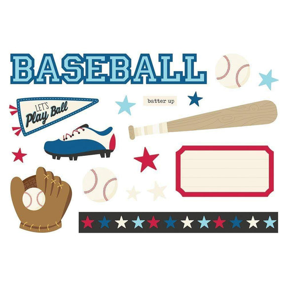 Scrapbooking  Simple Stories Simple Pages Page Pieces  - Baseball 17pk Ephemera