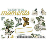 Scrapbooking  Simple Stories Simple Pages Page Pieces Beautiful Moments, Weathered Garden 13pk Ephemera