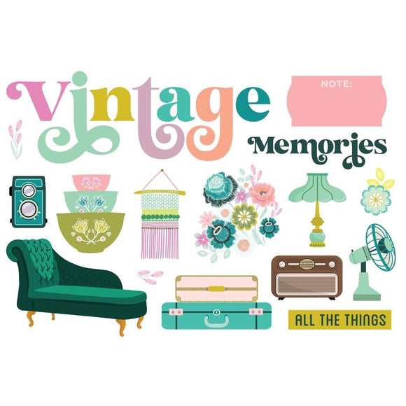 Scrapbooking  Simple Stories Simple Pages Page Pieces Flea Market 16pk ephemera