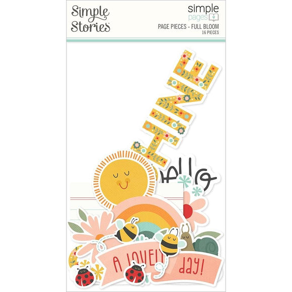Scrapbooking  Simple Stories Simple Pages Page Pieces Full Bloom 16pk Ephemera