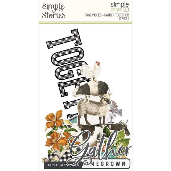 Scrapbooking  Simple Stories Simple Pages Page Pieces Gather Together, Farmhouse Garden Ephemera