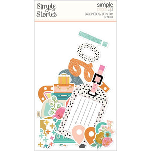 Scrapbooking  Simple Stories Simple Pages Page Pieces Let's Go! Ephemera