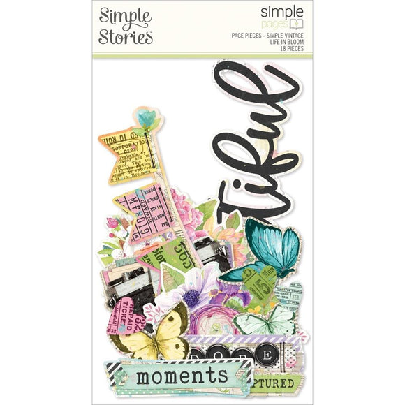 Scrapbooking  Simple Stories Simple Pages Page Pieces Simple Vintage Life In Bloom Ephemera