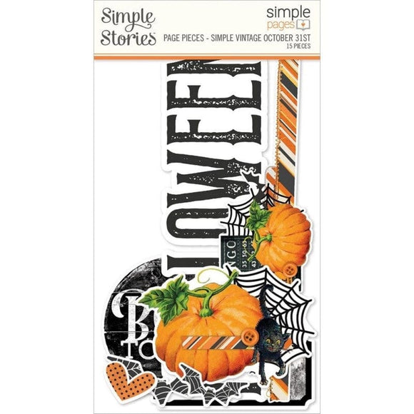 Scrapbooking  Simple Stories Simple Pages Page Pieces Simple Vintage October 31st Ephemera