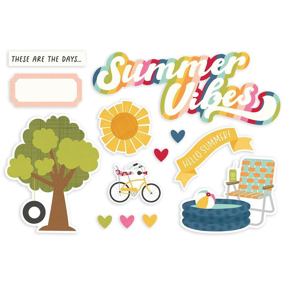 Scrapbooking  Simple Stories Simple Pages Page Pieces Summer Lovin' 13pk Ephemera