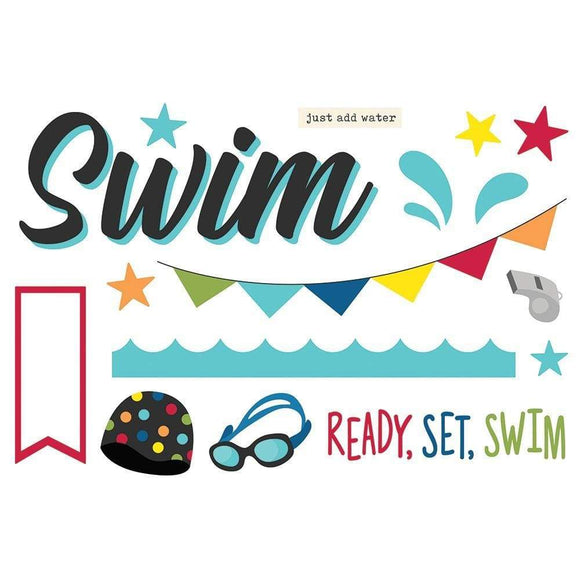 Scrapbooking  Simple Stories Simple Pages Page Pieces  - Swim 16pk Ephemera