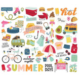 Scrapbooking  Simple Stories Summer Lovin' Bits & Pieces Die-Cuts 63/Pkg Ephemera