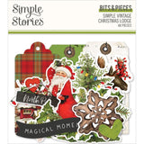 Scrapbooking  Simple Vintage Christmas Lodge Bits & Pieces Die-Cuts 48/Pkg Ephemera