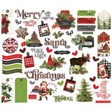 Scrapbooking  Simple Vintage Christmas Lodge Bits & Pieces Die-Cuts 48/Pkg Ephemera