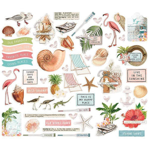 Scrapbooking  Simple Vintage Coastal Bits & Pieces Die-Cuts 58/Pkg Ephemera