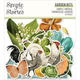 Scrapbooking  Simple Vintage Farmhouse Garden Bits & Pieces Die-Cuts 44/Pk Garden Ephemera