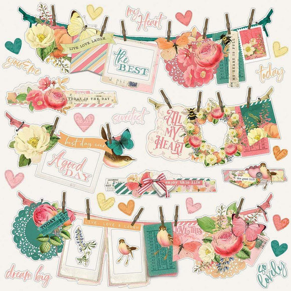 Scrapbooking  Simple Vintage Garden District Cardstock Stickers 12