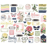 Scrapbooking  Simple Vintage Indigo Garden Bits & Pieces Die-Cuts 56/Pkg ephemera