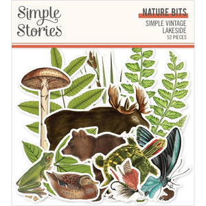 Scrapbooking  Simple Vintage Lakeside Bits & Pieces Die-Cuts 52/Pkg Nature Ephemera