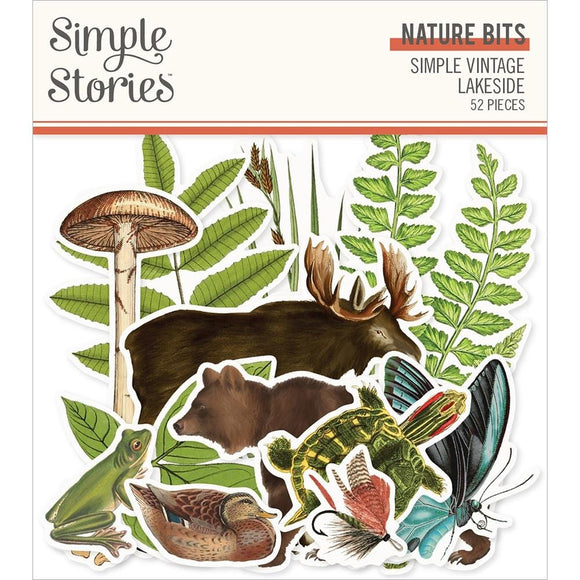 Scrapbooking  Simple Vintage Lakeside Bits & Pieces Die-Cuts 52/Pkg Nature Ephemera