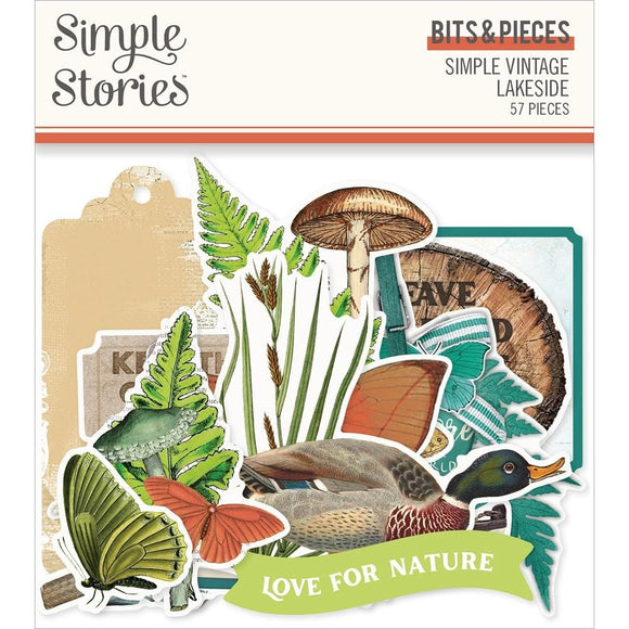 Scrapbooking  Simple Vintage Lakeside Bits & Pieces Die-Cuts 57/Pkg Ephemera