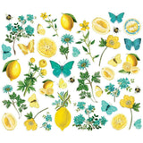 Scrapbooking  Simple Vintage Lemon Twist Bits & Pieces Die-Cuts 41/Pkg Floral Ephemera
