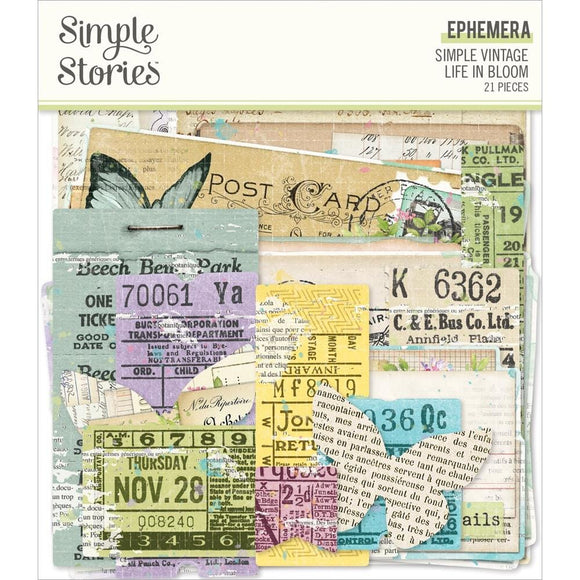 Scrapbooking  Simple Vintage Life In Bloom Ephemera 21/Pkg Ephemera
