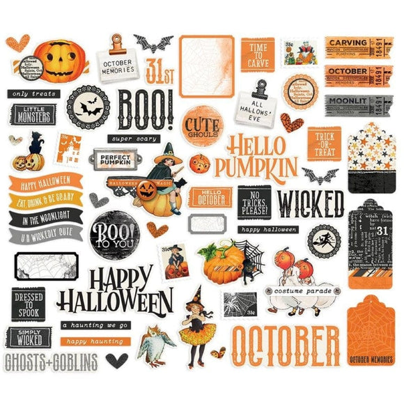 Scrapbooking  Simple Vintage October 31st Bits & Pieces Die-Cuts 61/Pkg Ephemera