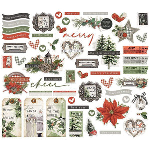 Scrapbooking  Simple Vintage Rustic Christmas Bits & Pieces Die-Cuts 56/Pk Ephemera
